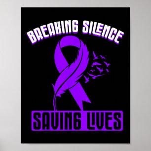 Overdose Awareness Purple Ribbon Drug Addiction 43 Poster