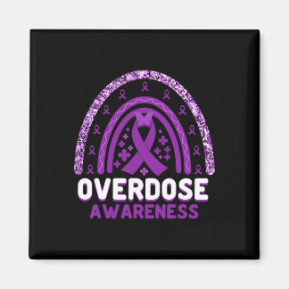 Overdose Awareness Purple Ribbon Drug Addiction 53 Magnet