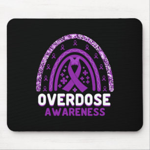Overdose Awareness Purple Ribbon Drug Addiction 53 Mouse Pad