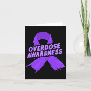Overdose Awareness Purple Ribbon Drug Addiction 56 Card