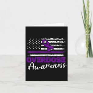 Overdose Awareness Purple Ribbon Drug Addiction 59 Card