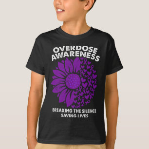 Overdose Awareness Purple Ribbon Drug Addiction 71 T-Shirt