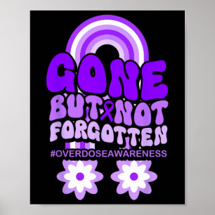 Overdose Awareness Purple Ribbon Drug Addiction 79 Poster