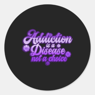 Overdose Awareness Purple Ribbon Drug Addiction 7 Classic Round Sticker