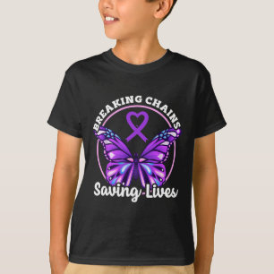 Overdose Awareness Purple Ribbon Drug Addiction 80 T-Shirt