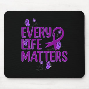 Overdose Awareness Purple Ribbon Drug Addiction 82 Mouse Pad
