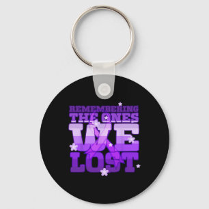 Overdose Awareness Purple Ribbon Drug Addiction 83 Key Ring