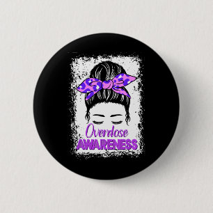 Overdose Awareness Purple Ribbon Drug Addiction 84 6 Cm Round Badge