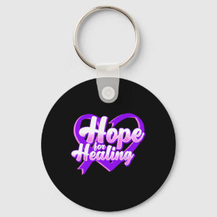 Overdose Awareness Purple Ribbon Drug Addiction 91 Key Ring