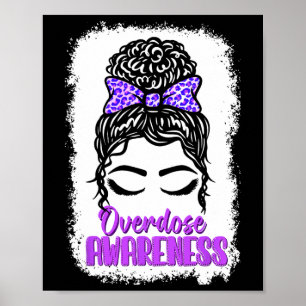 Overdose Awareness Purple Ribbon Drug Addiction 96 Poster