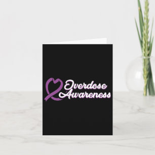 Overdose Awareness Purple Ribbon Drug Addiction 98 Card