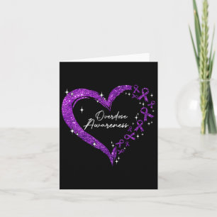Overdose Awareness Purple Ribbon Drug Addiction He Card