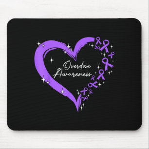 Overdose Awareness Purple Ribbon Drug Addiction He Mouse Pad