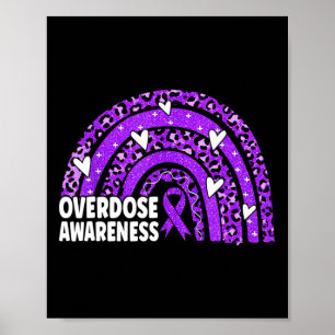 Overdose Awareness Purple Ribbon Drug Addiction Na Poster