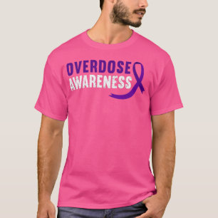 Overdose Awareness Purple Ribbon Drug Addiction Re T-Shirt