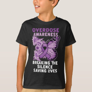 Overdose Awareness Purple Ribbon Drug Addiction T-Shirt