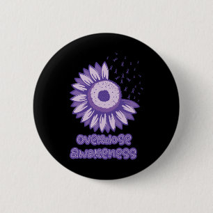 Overdose Awareness Purple Ribbon Opioid 6 Cm Round Badge