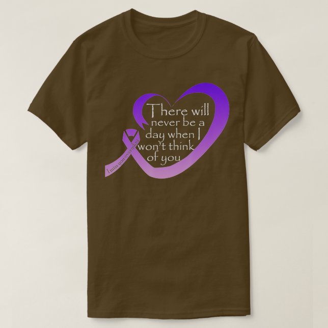 Overdose Awareness Purple Ribbon  T-Shirt (Design Front)