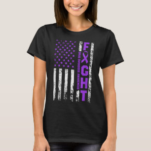 Overdose Awareness Purple Ribbon Usa Flag Drug T-Shirt
