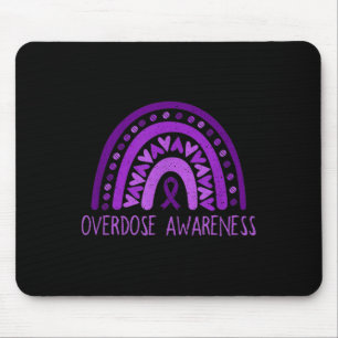 Overdose Awareness Rainbow Purple Ribbon For Men W Mouse Pad