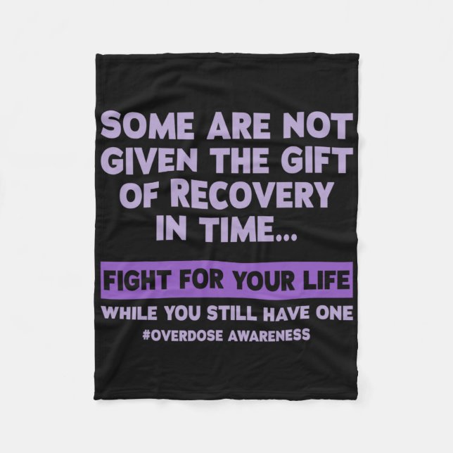 Overdose Awareness Recovery  Fleece Blanket (Front)