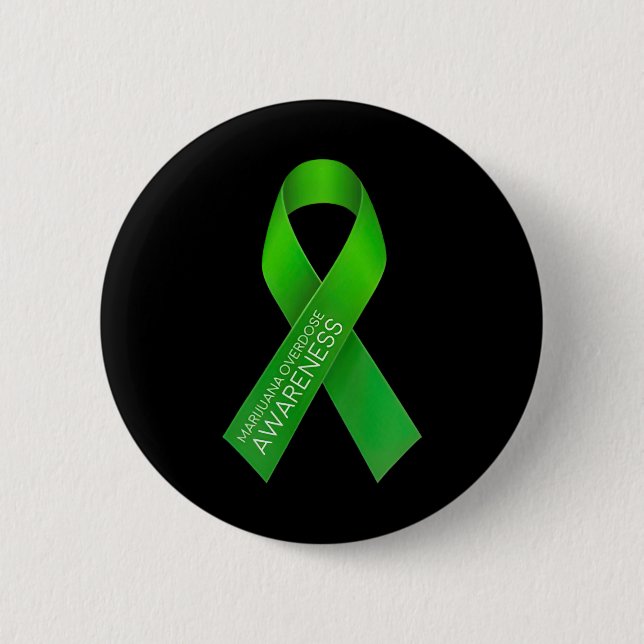 Overdose Awareness Ribbon  6 Cm Round Badge (Front)