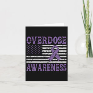 Overdose Awareness Ribbon Drug Addiction American Card