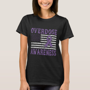 Overdose Awareness Ribbon Drug Addiction American T-Shirt