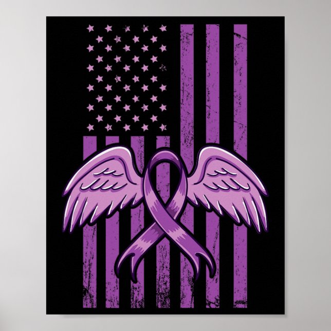 Overdose Awareness Ribbon Flag  Poster (Front)