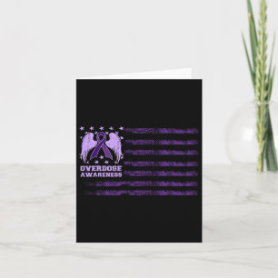 Overdose Awareness Ribbon Flag Vintage  Card