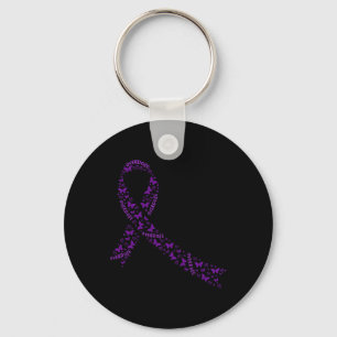 Overdose Awareness Ribbon Purple Drug Addiction Re Key Ring