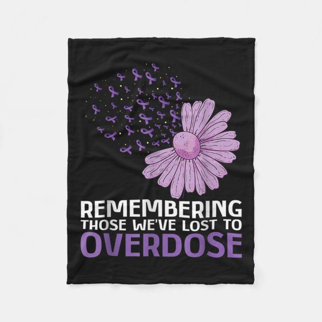 Overdose Awareness Shirt In Memory Of Brother Purp Fleece Blanket (Front)