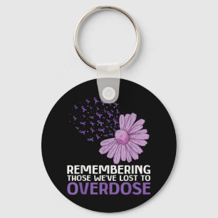 Overdose Awareness Shirt In Memory Of Brother Purp Key Ring