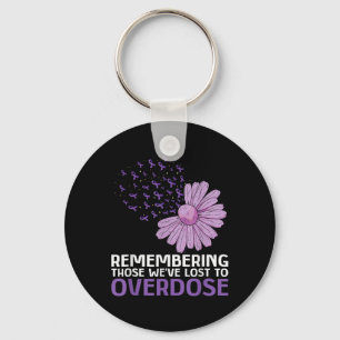 Overdose Awareness Shirt In Memory Of Brother Purp Key Ring