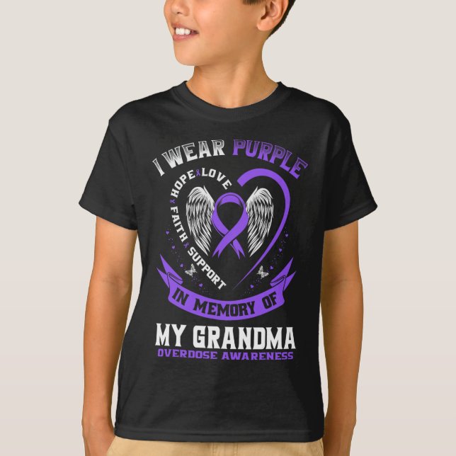 Overdose Awareness Shirt In Memory Of Grandma Purp (Front)