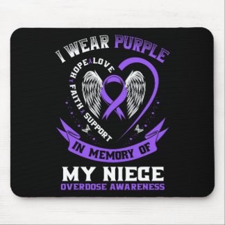 Overdose Awareness Shirt In Memory Of Niece Purple Mouse Pad