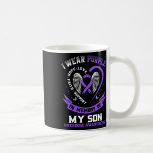 Overdose Awareness Shirt In Memory Of Son Purple R Coffee Mug