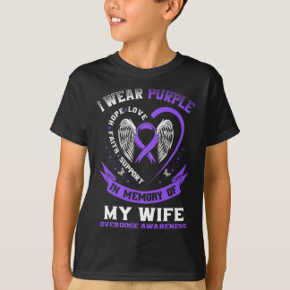 Overdose Awareness Shirt In Memory Of Wife Purple 
