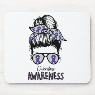 Overdose Awareness Shirt Purple Ribbon Drug Addict Mouse Pad