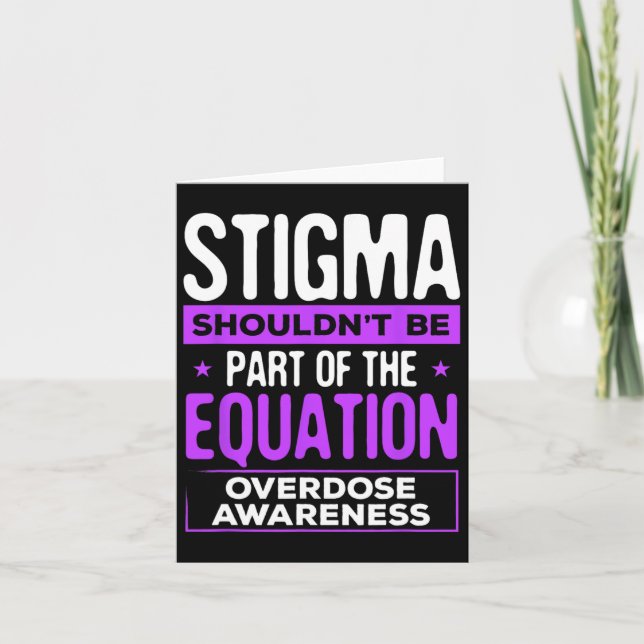 Overdose Awareness Stigma Equation Warrior Purple  Card (Front)