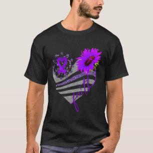 Overdose Awareness Sunflower Heart Ribbon Purple G T-Shirt