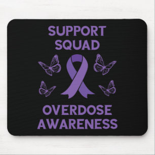 Overdose Awareness Support Squad Butterfly Purple Mouse Pad