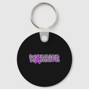 Overdose Awareness Warrior Purple Ribbon Leopard P Key Ring