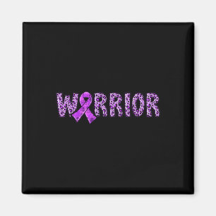 Overdose Awareness Warrior Purple Ribbon Leopard P Magnet