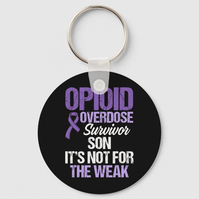 Overdose Awareness Warrior Survivor 14  Key Ring (Front)