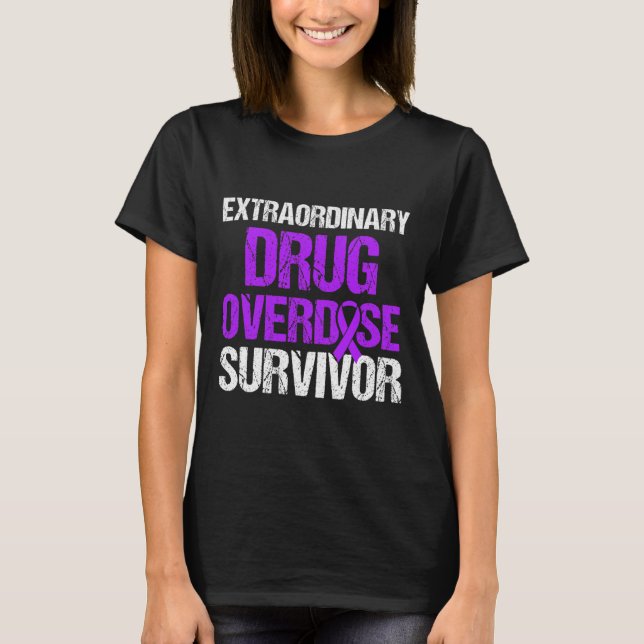 Overdose Awareness Warrior Survivor 24  T-Shirt (Front)