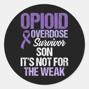 Overdose Awareness Warrior Survivor 40  Classic Round Sticker