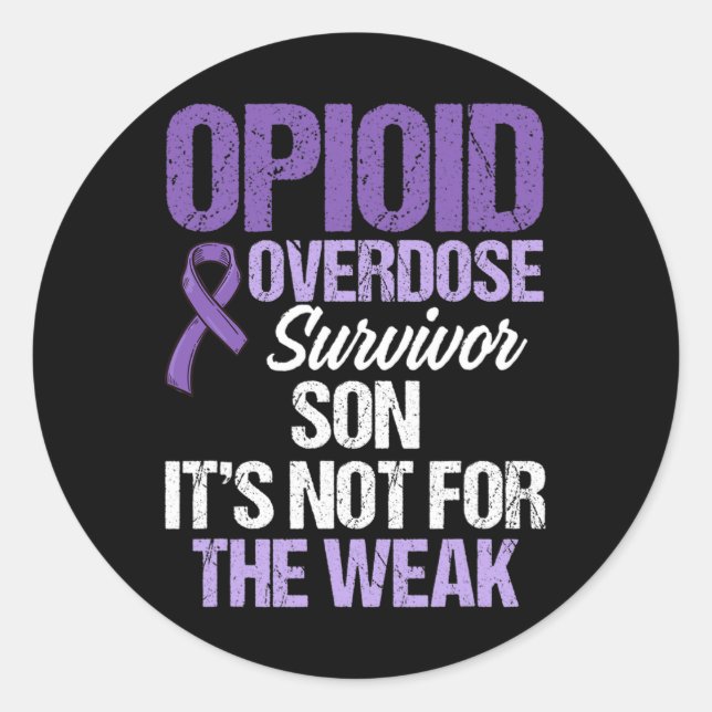 Overdose Awareness Warrior Survivor 40  Classic Round Sticker (Front)