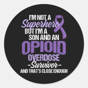 Overdose Awareness Warrior Survivor 46 Classic Round Sticker