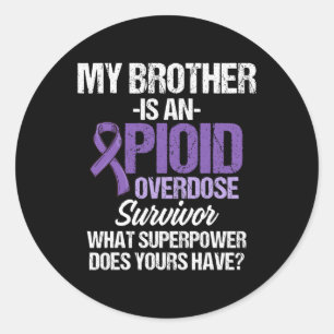 Overdose Awareness Warrior Survivor 49 Classic Round Sticker